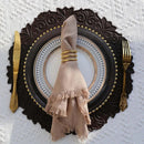 Axyaa Round Pink Placemats Set for Dining and Events
