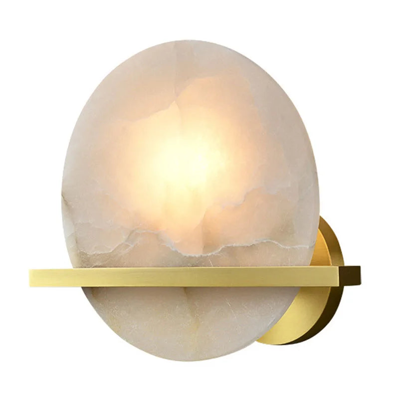 Luxury Marble Wall Lamp by Axyaa: Elegant LED Lighting for Bedroom and Living Room