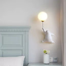 Axyaa Bear Wall Lamp: Kids Bedroom Moon Light Fixture with 3D Printing.