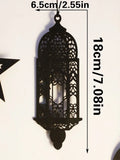 Wooden Ramadan Eid Hanging Ornaments Set, Axyaa Ramadan Decor with Lantern, Moon, Stars