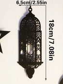 Wooden Ramadan Eid Hanging Ornaments Set, Axyaa Ramadan Decor with Lantern, Moon, Stars