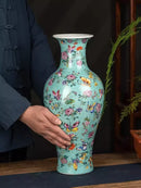 Axyaa Pink Ceramic Vase: Minimalist Chinese Decor for Home, Living Room & TV Cabinet