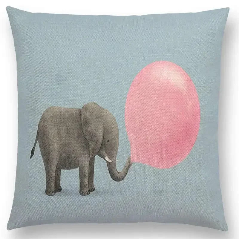 Cute Ghost Sailboat Whale Diver Cushion Cover by Axyaa