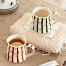 Ceramic Striped Coffee Cup Set by Axyaa