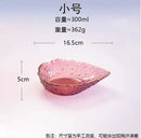 Axyaa Glass Water Drop Fruit Bowl Dessert Plate 300ml
