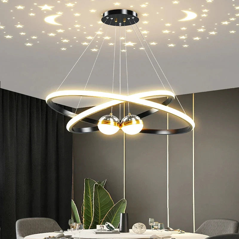 Axyaa Starry Sky LED Ceiling Chandelier: Modern Home Decoration Pendant Lights