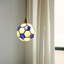 Axyaa Football Design Glass Shade LED Pendant Chandelier for Children's Bedroom