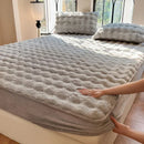 Axyaa Plush Fleece Bed Sheet for Double Bed - Winter Warm Mattress Cover