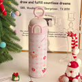 Axyaa Cute Puppy Thermos Insulation Cup, Stainless Steel Straw Tumbler