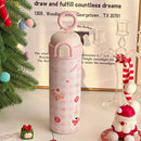 Axyaa Cute Puppy Thermos Insulation Cup, Stainless Steel Straw Tumbler