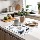 Axyaa Christmas Silhouette Drying Mat: Non-Slip Absorbent Kitchen Counter Mat