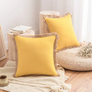 Axyaa Cotton Linen Cushion Covers 18x18 for Bed Living Room Sofa - Nordic Style Home Decor