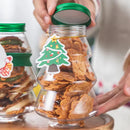 Axyaa Christmas Tree Snowman Sweet Jar: DIY Gift Candy Cookie Snack Chocolate New Year Decoration Box.