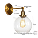 Axyaa Glass Globe LED Wall Light - Rustic Vintage Industrial Mirror Fixture