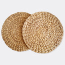 Axyaa Natural Straw Rattan Round Placemats for Dining Table, Home Decor