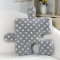 Axyaa Teddy Velvet Jigsaw Seat Cushion - White & Black Soft Back Pillow