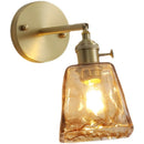 Axyaa Glass Copper LED Wall Lamp with Knob Switch for Modern Home Decor