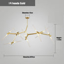 Nordic Branch LED Chandelier, Gold Luxury Lighting for Home Decor - Axyaa