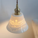 Axyaa Vintage LED Wall Lamp with Adjustable Copper Arm 70CM - White Ceramic
