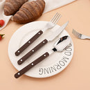 Axyaa Stainless Steel Steak Knife Set with Wooden Handles