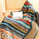 Axyaa Striped Print Double Layer Flannel Sofa Blanket for Warmth and Style