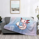 Axyaa Pink Axolotl Fleece Blanket for Bedroom & Home - Ultra-Soft & Adorable