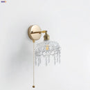 Axyaa Rotatable Clear Glass LED Wall Lamp with Pull Chain Switch