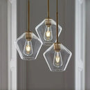 Axyaa Modern Amber LED Glass Chandelier Indoor Lighting Pendant Light