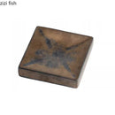 Axyaa Rusty Glazed Ceramic Square Dessert Plate for Molecular Cuisine Display