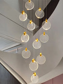 Axyaa Crystal Chandelier: Luxury LED Pendant Lighting for Staircase and Villa Loft