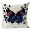 Axyaa Linen Butterfly Cushion Cover 45x45cm - Decorative Pillow Case for Sofa & Bed