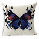 Axyaa Linen Butterfly Cushion Cover 45x45cm - Decorative Pillow Case for Sofa & Bed