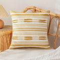 Axyaa Stripe Cushion Cover 45x45cm - Yellow Brown Green Black - Home Decor Pillow Cover