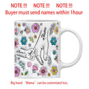 3D Effect Flowers Cup Holding Hands Personalized Name Mug for Children, Mother's Day Gift