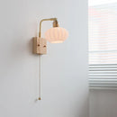 Axyaa Ash Wood LED Wall Fixture Rotatable Glass Bedside Lamp