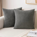 Axyaa Soft Corduroy Throw Pillow Covers 18x18 Inch for Farmhouse Home Décor