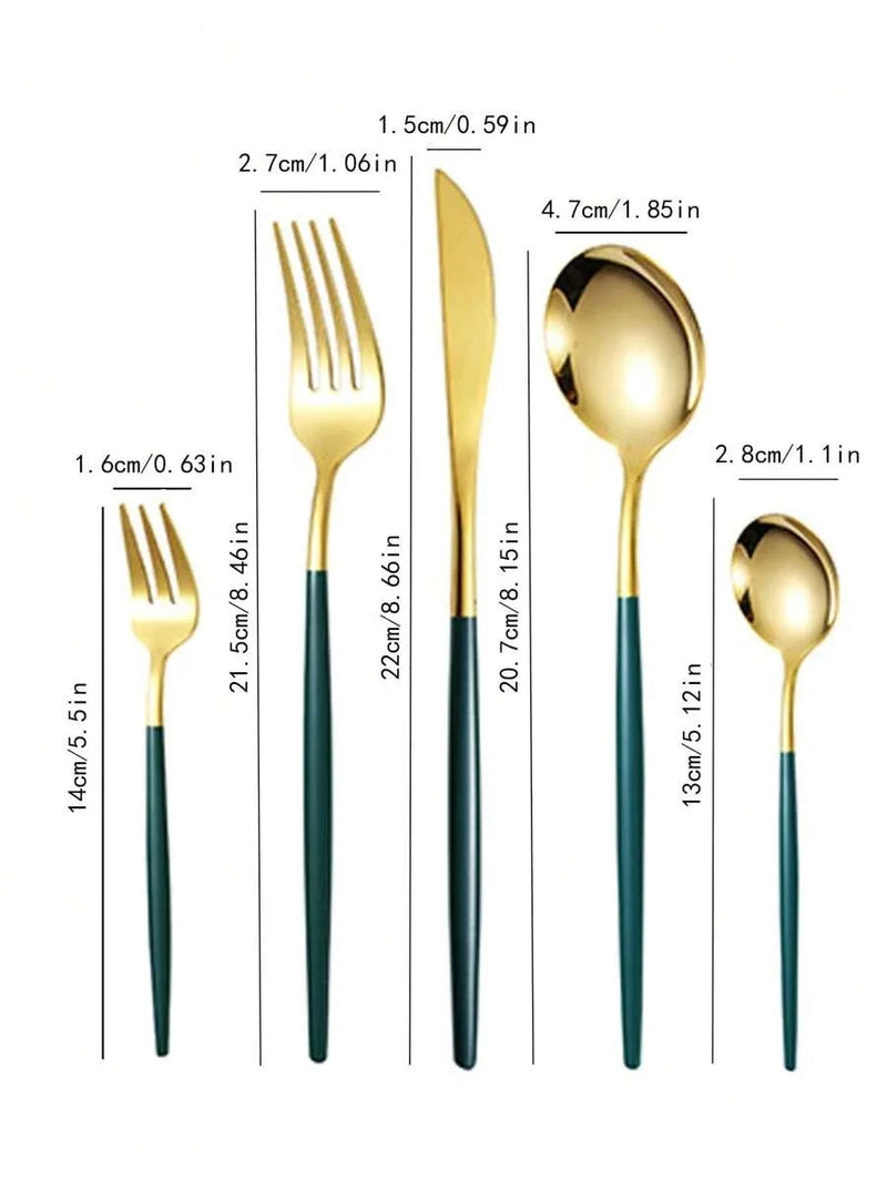 Axyaa Stainless Steel Portuguese Tableware Set- Christmas Edition