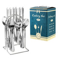 Axyaa 24-Piece Stainless Steel Hammer Pattern Cutlery Set