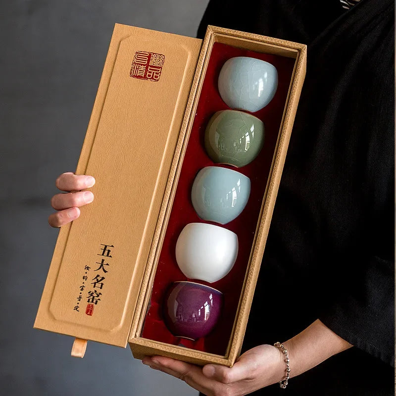 Axya 120ml Ru Kiln Tea Cup Set in Gift Box