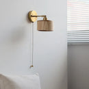 Axyaa Modern Ash Wood LED Wall Light with Pull Chain Switch