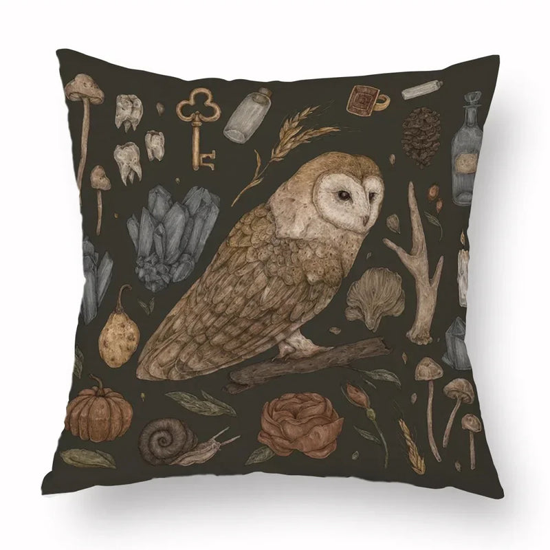 Axyaa Retro Flower Fox Pillowcase in Peach Skin Velvet.