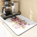 Eye Print Watercolor Style Absorbent Drying Mat & Coasters Set by Axyaa