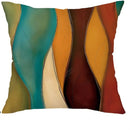 Colorful Wave Pattern Digital Print Cushion Cover for Sofa, Bedroom, Car by Axyaa