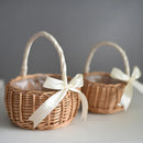 Axyaa Woven Flower Basket with Pearl Handle - Wedding Decor & Picnic Baskets
