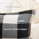 Axyaa Plaid Throw Pillow Covers 16x16in Set of 2 - Luxury Soft Home Decor Cushion Cases
