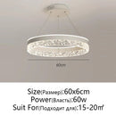 Axyaa LED Crystal Pendant with Black & White Ring Design for Modern Minimalist Home Lighting
