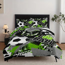 Axyaa Football Bedding Set: Duvet Cover & Pillowcase Set for Cozy Bedroom