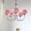 Nordic Pink Glass Pendant Light by Axyaa: Bauhaus Design Hanging Chandelier for Restaurant & Living Room
