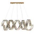 Axyaa Wave Steel Crystal Pendant Lamp - Modern Luxury LED Pendant Light