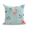 Axyaa Pink Flamingo Linen Cushion Cover: Cute Art Pillow Euro Cover Home Decor 45*45cm